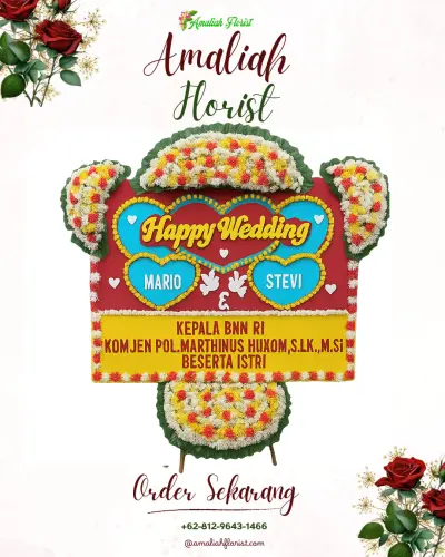 Karangan Papan Bunga Pernikahan di Tegalwulung